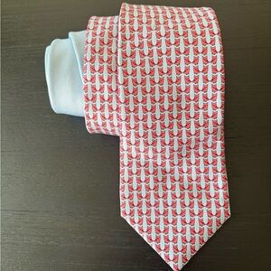 Thomas Pink Silk Made in Italy Tie All Over Bird Print